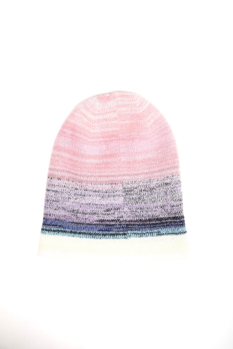 喀什米尔/极致精品/粉紫深绿双面羊绒100%堆堆反折纯羊绒帽子极暖 - 帽子 - 羊毛 粉红色