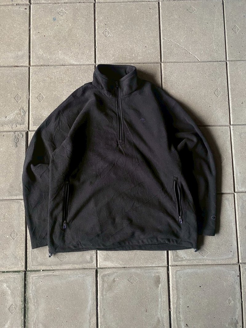 --两光师选物--Champion全黑色摇粒绒上衣 - 男装外套 - 其他材质 黑色