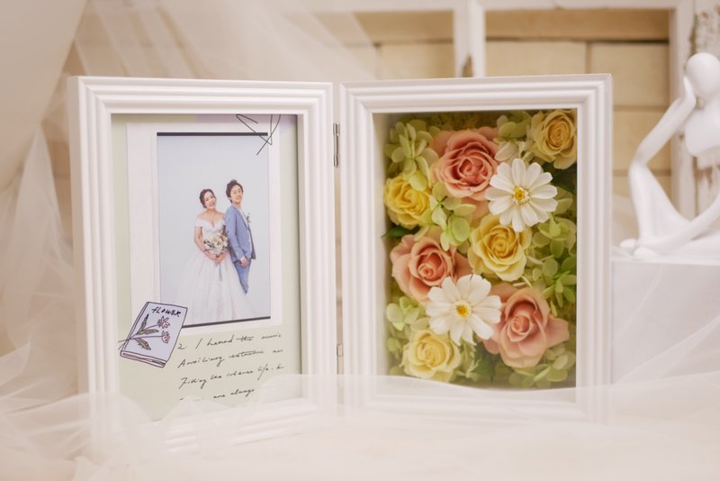 永生花书本相框/定制化/橘黄系花园 - 摆饰 - 植物．花 