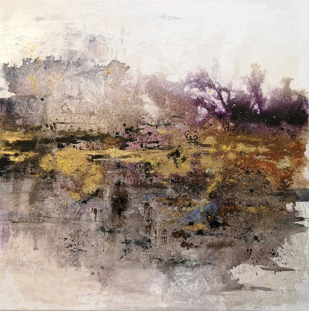 Abstract Painting Original Art on Canvas panel 40x40 cm. - 墙贴/壁贴 - 棉 