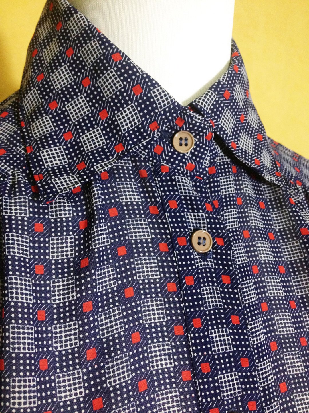 乒乓古着 [ 古着衬衫/ 红蓝格纹雪纺长袖古着衬衫 ] 国外带回 VINTAGE - 女装衬衫 - 聚酯纤维 多色