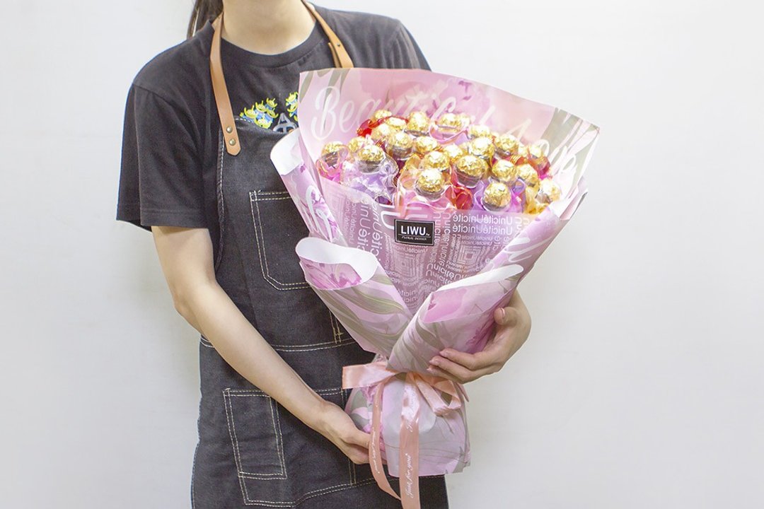 金莎30支入生日情人节毕业花束A001 毕业 生日 情人节 纪念日 - 巧克力 - 新鲜食材 粉红色