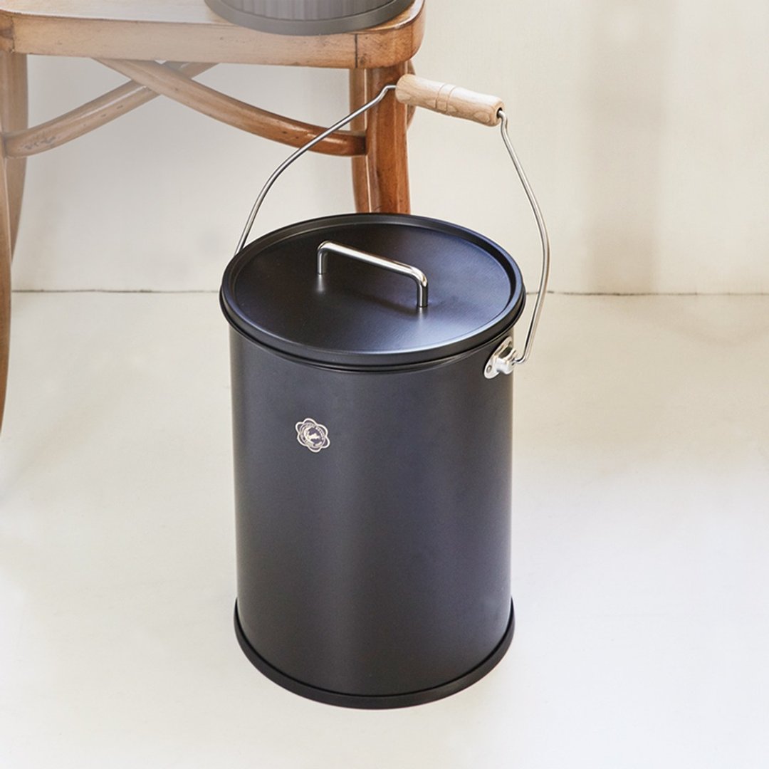 原厂正品 日本月兔印 日制复古风可提式金属收纳桶(附盖)-L - 收纳用品 - 其他金属 多色