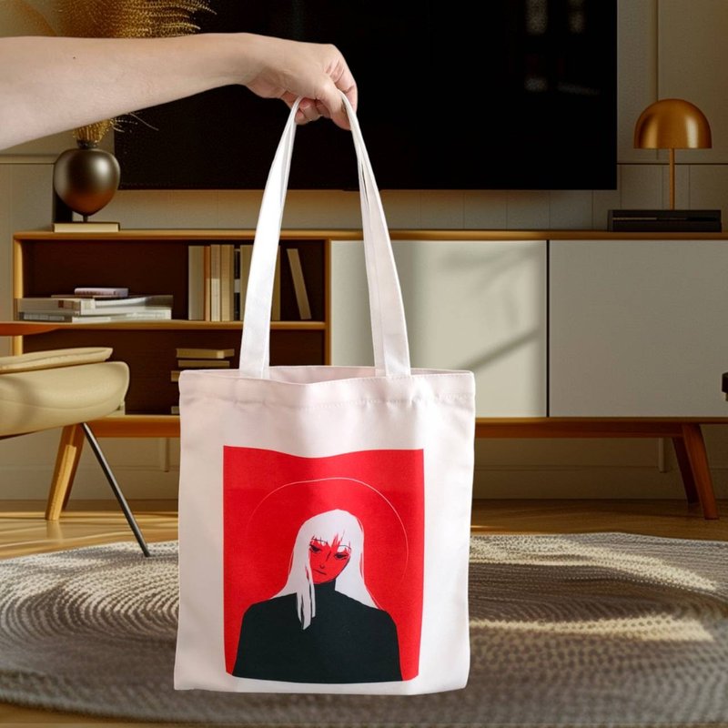 Red Girl 帆布袋 环保袋 帆布包 购物袋 - 手提包/手提袋 - 棉．麻 红色