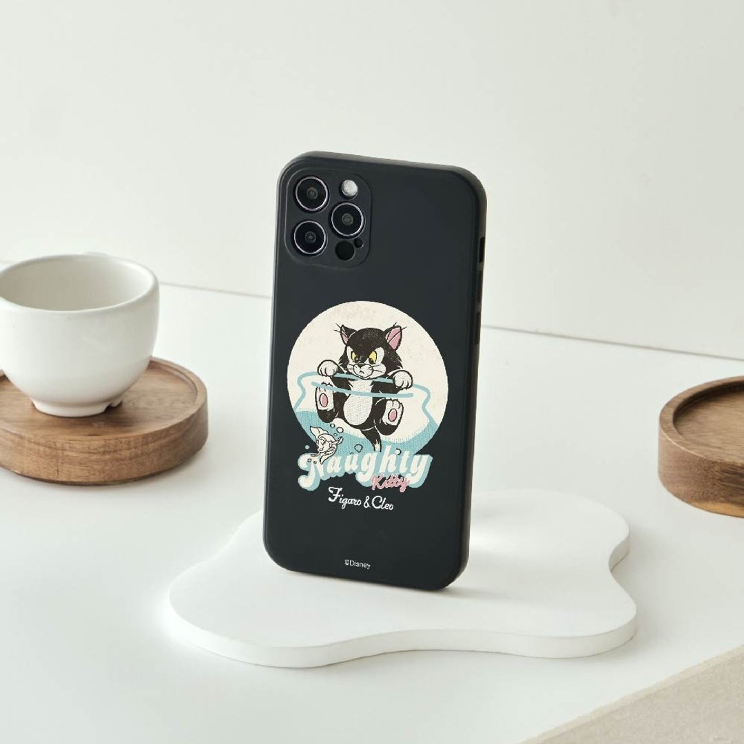 Disney Cats And Dogs-费加洛款调皮抓鱼纯色硅胶iPhone手机壳 - 手机壳/手机套 - 硅胶 黑色