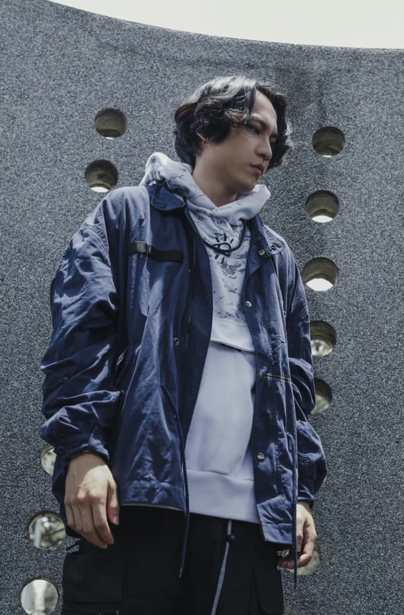.67ARROW SEENER'S_SHELTER COAT_茧型工装大外套 复古外套 防风 - 男装外套 - 棉 蓝色
