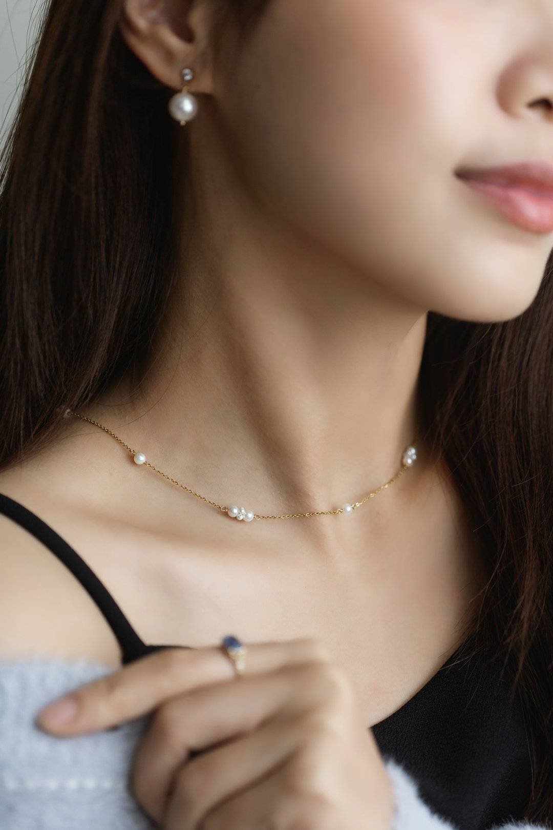 Serena 希蕴 编织贝壳珍珠项链 (小) 316L 医疗钢 18k 金 - 项链 - 不锈钢 金色
