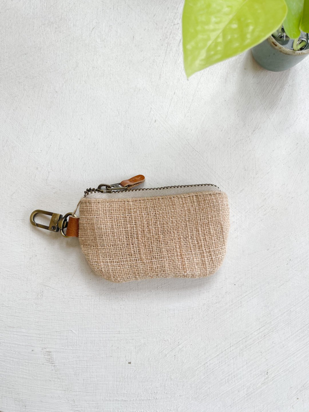 Coin Purse - 零钱包 - 棉 咖啡色