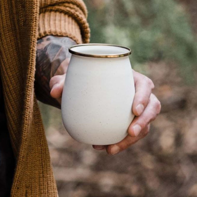 【两入一组】Barebones CKW-386 珐琅不倒翁杯组 / 蛋壳白 - 露营用品 - 其他金属 白色