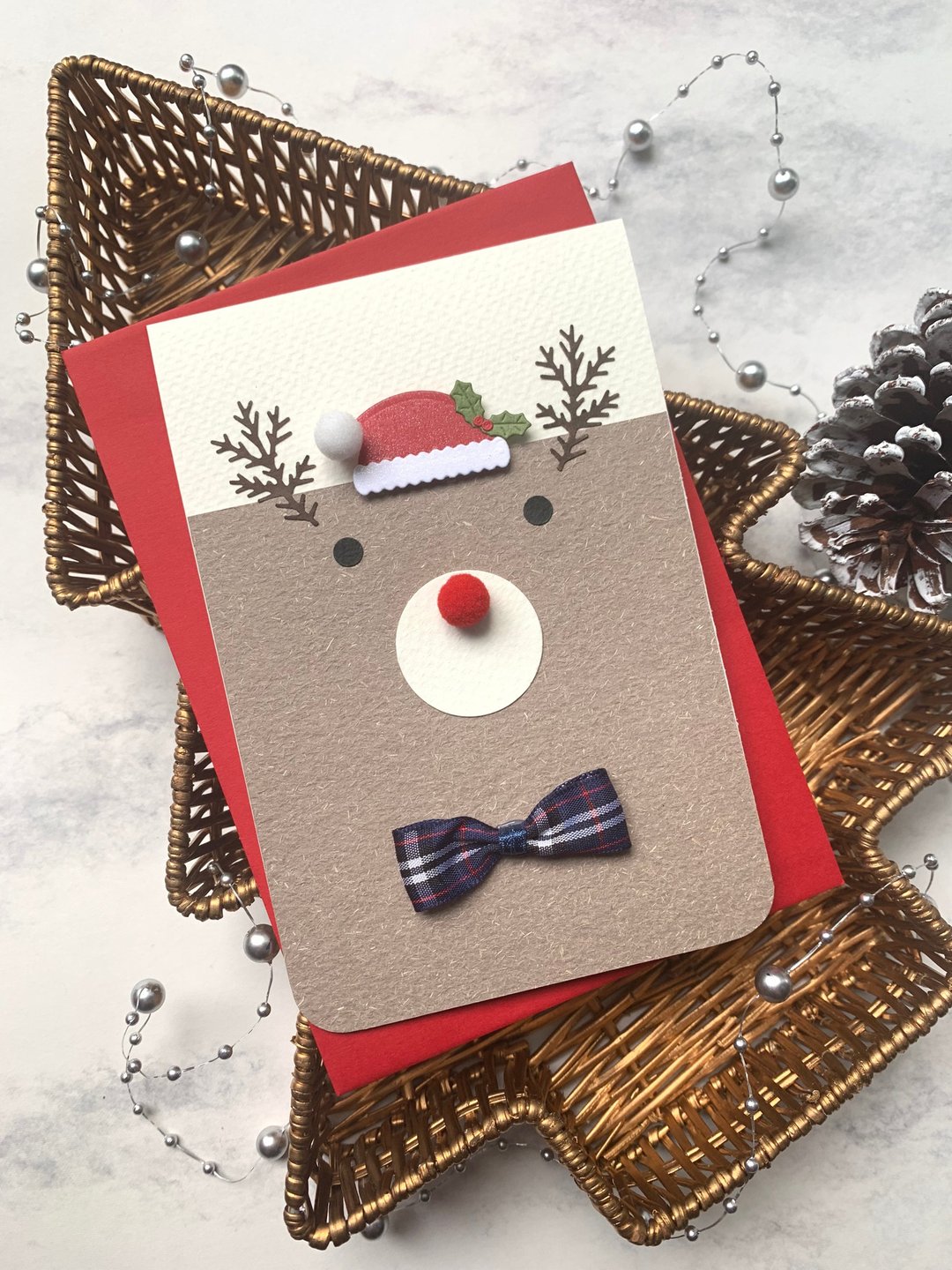 圣诞卡片/麋鹿卡片Christmas Card_领结麋鹿 - 卡片/明信片 - 纸 卡其色