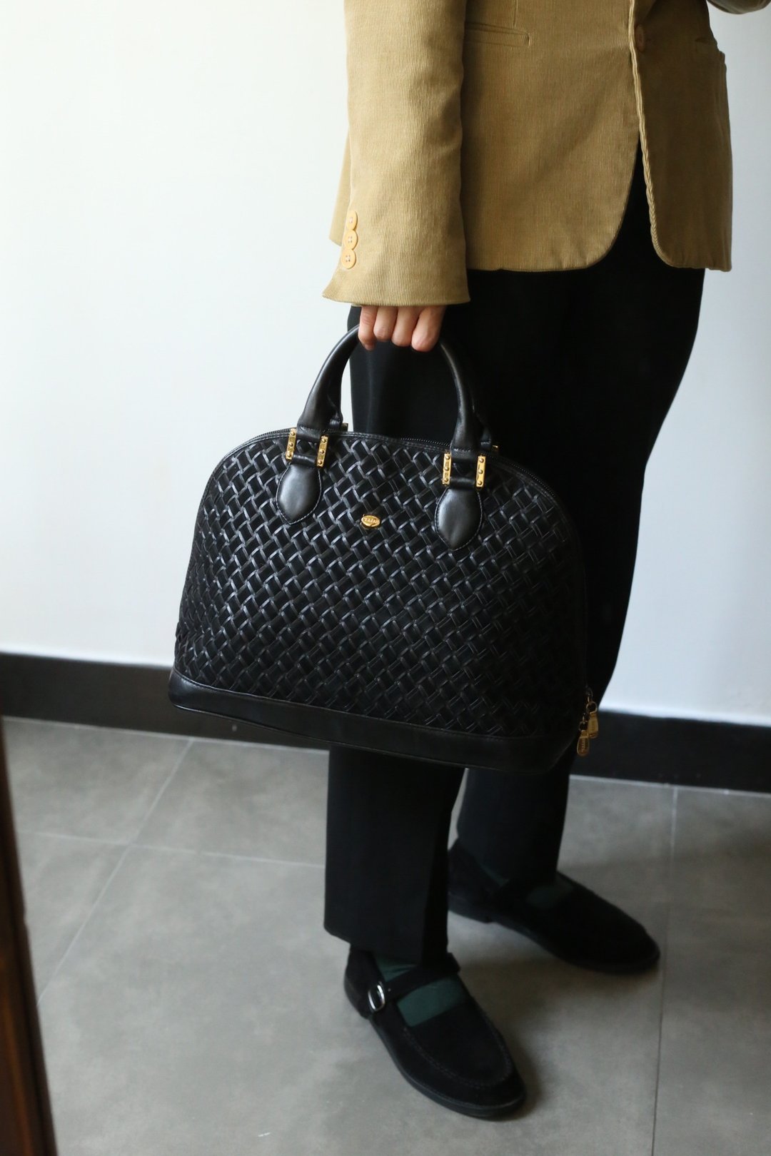 Vintage Bally Bag古董包/皮革袋/中古袋 - 手提包/手提袋 - 真皮 黑色