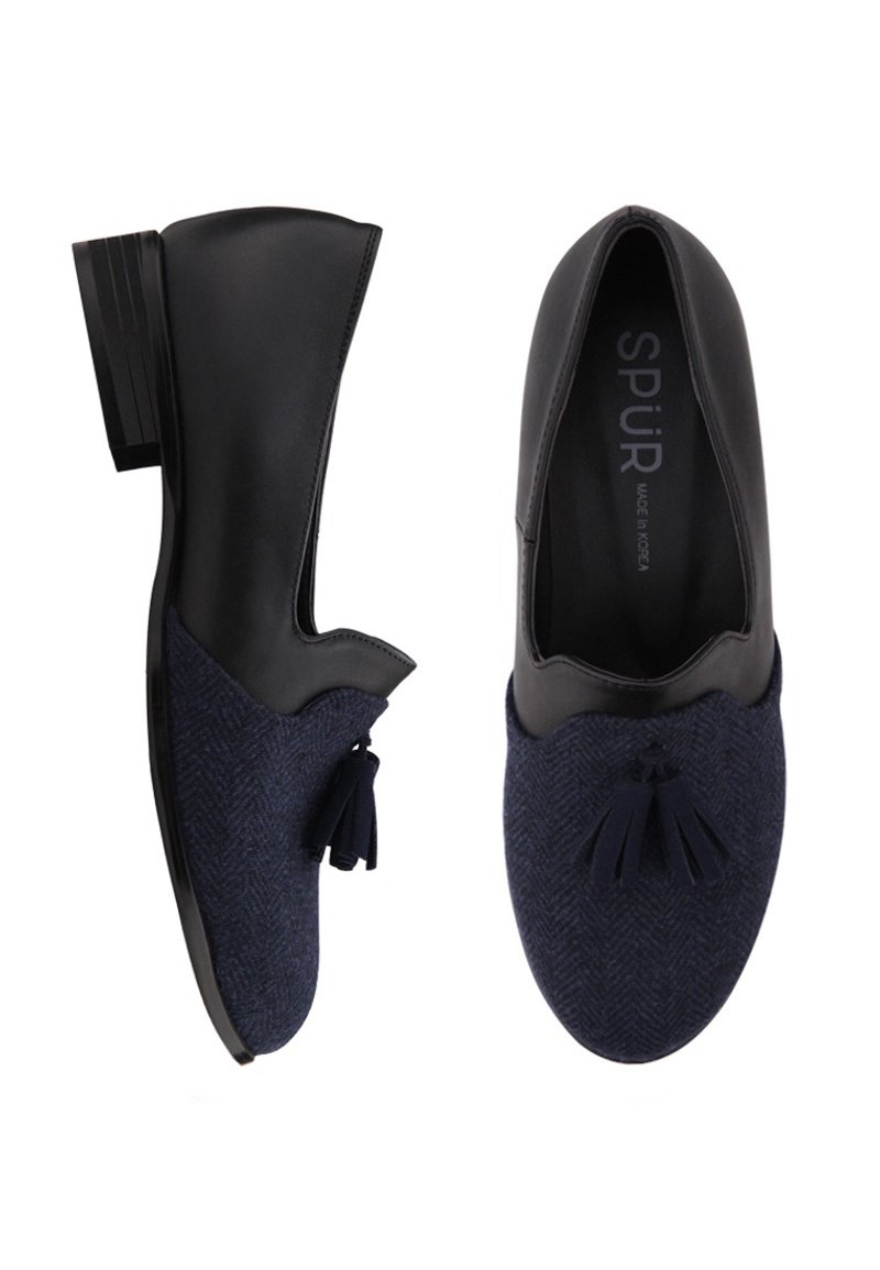 SPUR 层次流苏平底鞋 JF8045 BLACK - 女款休闲鞋 - 人造皮革 黑色