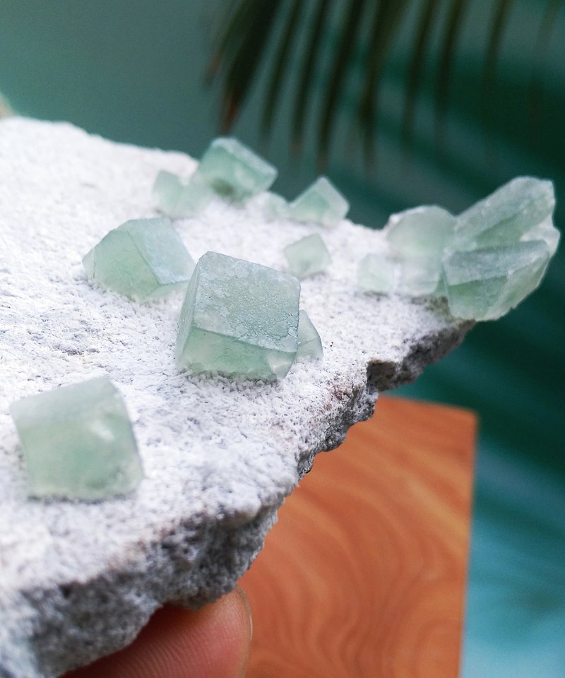 Fluorite 内蒙产地 莫兰迪绿 绿萤石 天然矿石 原矿 - 摆饰 - 其他材质 