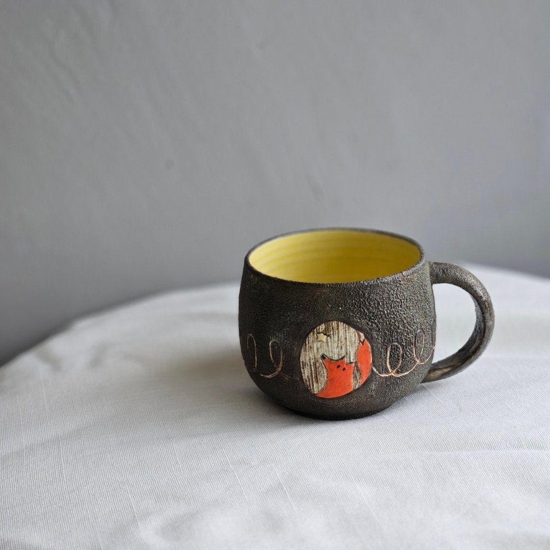 狐狸观星 咖啡杯 茶杯 - 其他杯子 - 陶 黑色