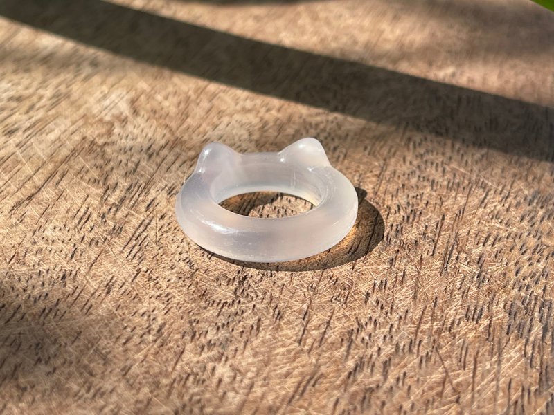 月光果冻─樱花玛瑙。猫耳甜甜圈。戒圈。跑环 - 戒指 - 半宝石 