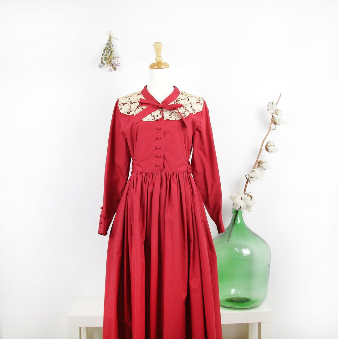 Back to Green-复古洋装 欧风 /vintage dress - 洋装/连衣裙 - 其他人造纤维 