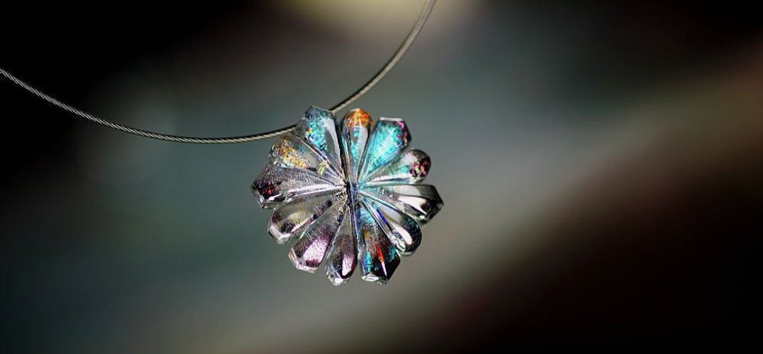 Holy ice flower - 项链 - 玻璃 透明