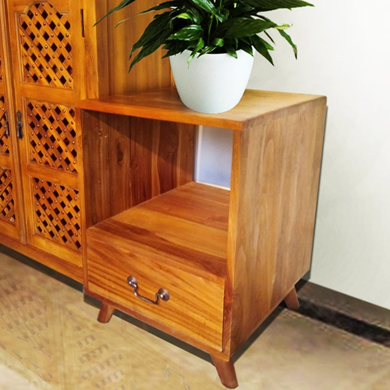 吉迪市柚木家具│柚木單抽 邊几床頭櫃  木櫃 寢室 抽屜 PP049A - 电视柜 - 木头 咖啡色