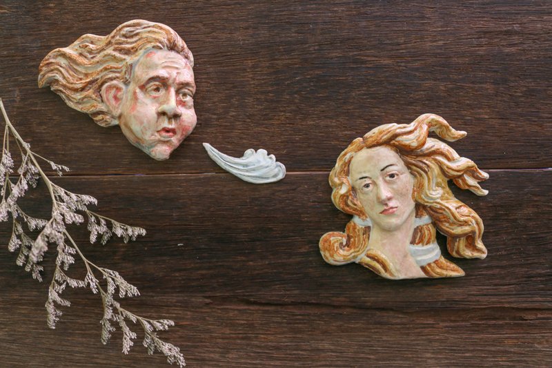 ceramic Venus magnet - 胸针 - 陶 黄色