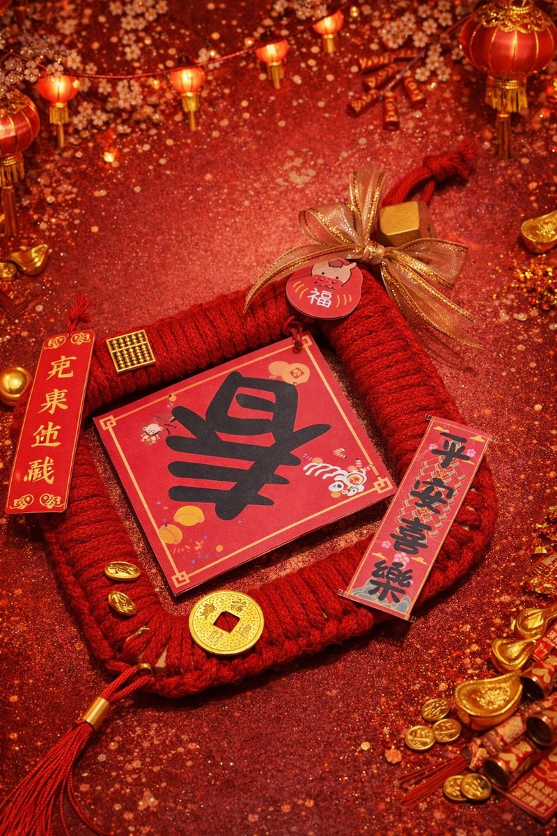 体验编织系-木质春联 -过年 - 编织/羊毛毡/布艺 - 其他材质 