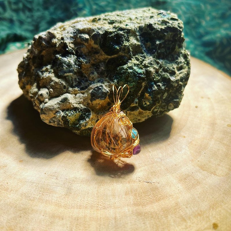 优雅地走过森林 - 项链 - 水晶 金色