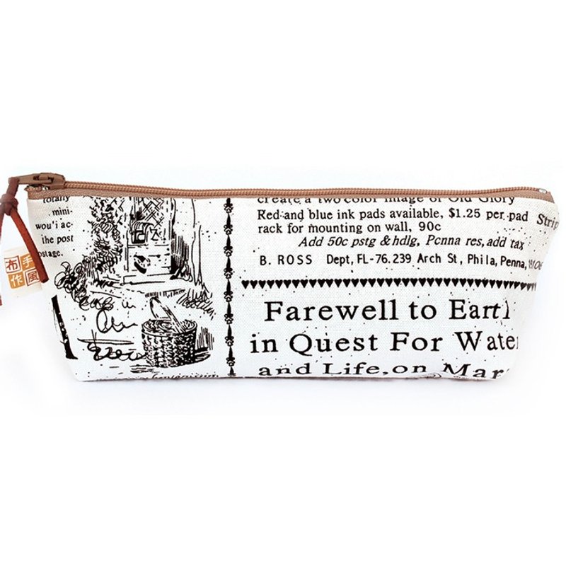 布报纸笔袋 - 铅笔盒/笔袋 - 棉．麻 白色