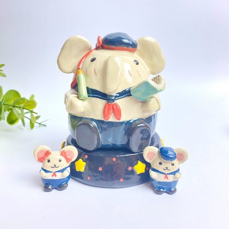 手工陶瓷可爱象头神特别礼物 - 花瓶/陶器 - 陶 多色