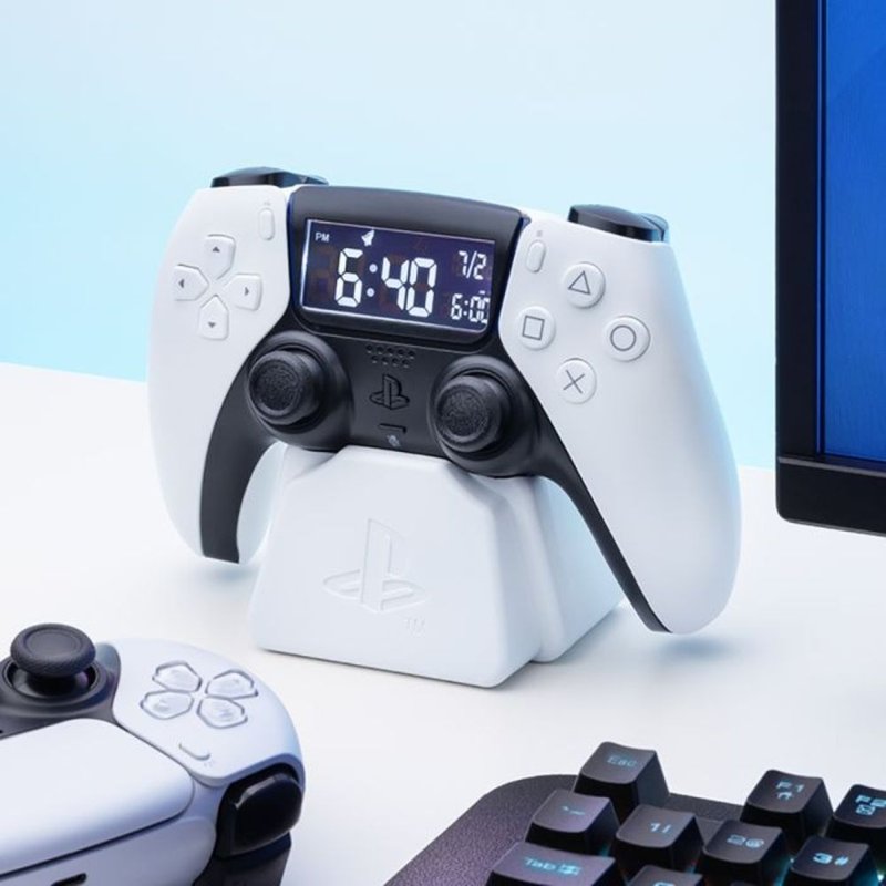 【Paladone UK】 PlayStation5官方授权 白色手把 造型闹钟 - 时钟/闹钟 - 塑料 