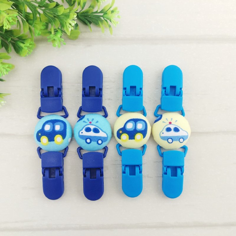 Q版小汽车-4款可选。手帕夹 - 围嘴/口水巾 - 棉．麻 蓝色