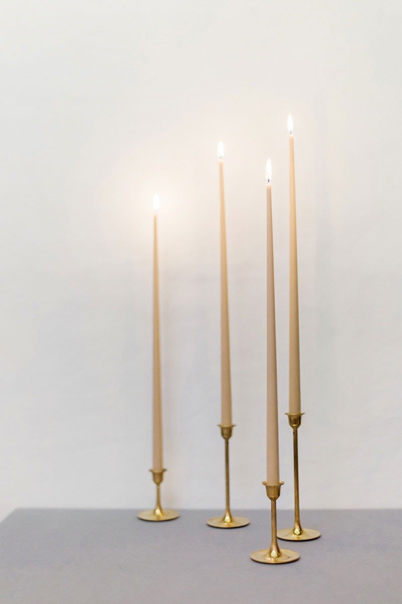 蜂蜡蜡烛 - 锥形 410 毫米套装 - 高有机彩色婚礼天然蜡烛 - 蜡烛/烛台 - 其他材质 灰色