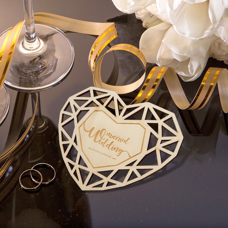 定制化 结婚喜帖 订婚喜帖 喜饼卡 含信封及封口贴纸 可加购刻字 - 喜帖 - 纸 红色