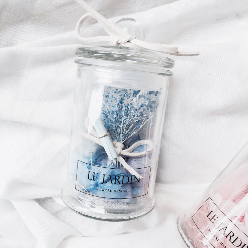 “ Le Jardin ”蓝色永生满天星绣球许愿瓶 / 情人节 生日礼物 - 植栽/盆栽 - 植物．花 