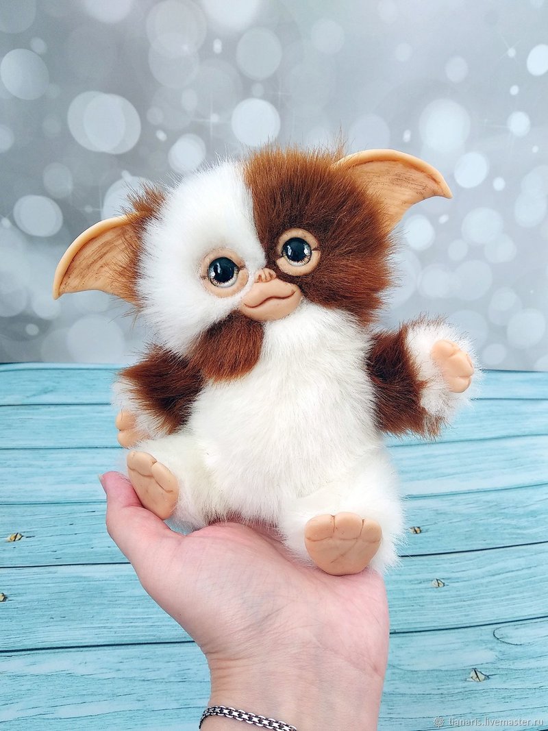 Gizmo Mogwai gremlin, stuffed toy, ooak, 17 cm, handmade - 玩偶/公仔 - 其他材质 咖啡色