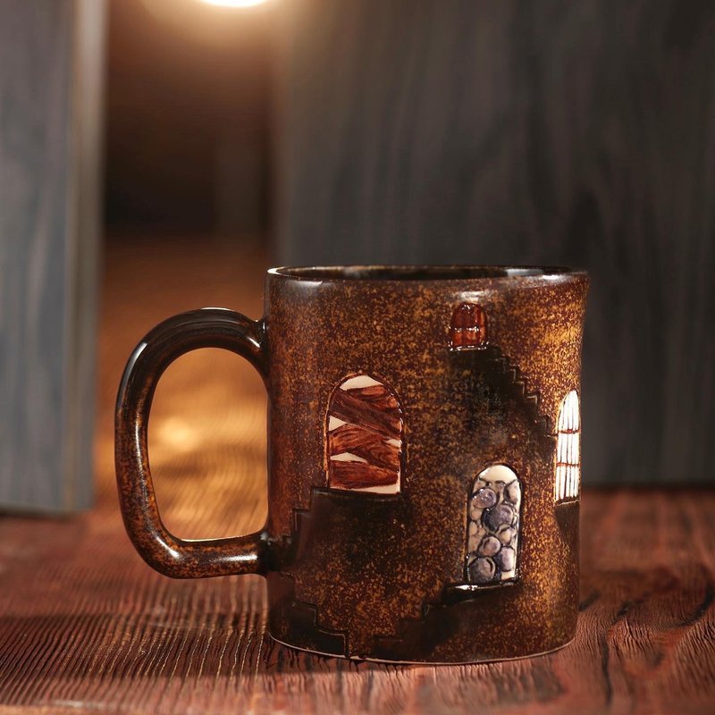 出口-手绘陶杯 - 其他杯子 - 陶 咖啡色