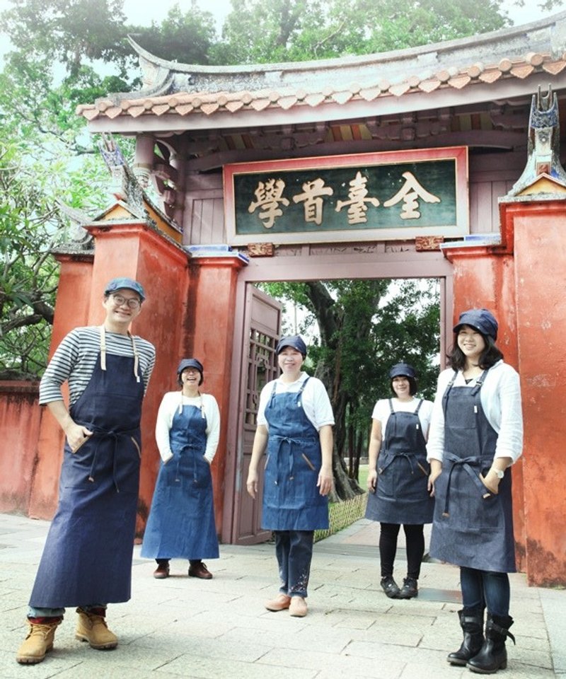 职人牛仔布 三用围裙:短版 (烘培/烹饪/画家/皮匠专用工作服) - 围裙 - 其他材质 蓝色