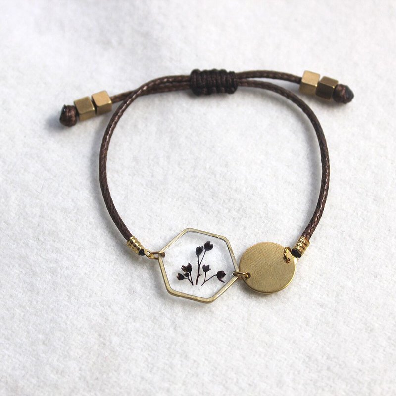 原创设计复古文艺可爱干花手链手绳 - 手链/手环 - 植物．花 咖啡色