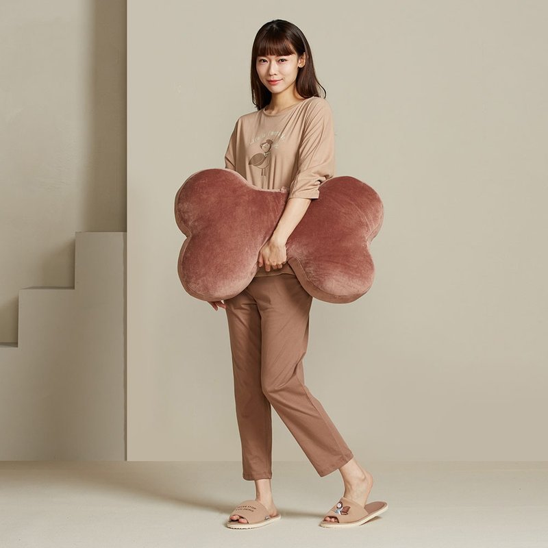 素面大骨头抱枕-可可棕 - 枕头/抱枕 - 棉．麻 咖啡色