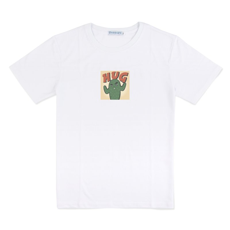 Dosquare 白色圆领 图案T恤 (短袖) - 男装上衣/T 恤 - 棉．麻 白色