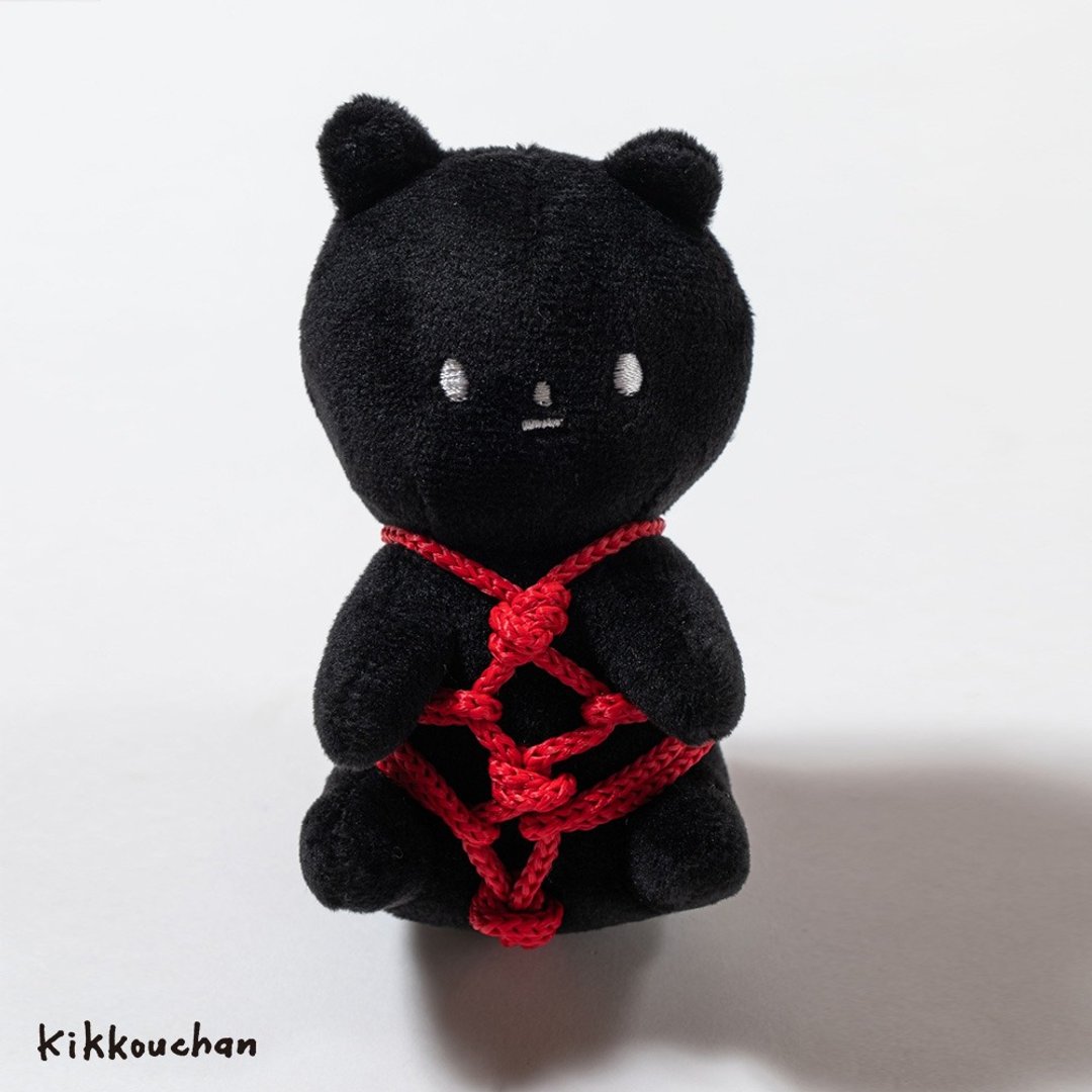 Kikkouchan 捆捆兔 捆绑兔 龟甲缚 立体玩偶 布偶 酷黑款 S号 - 玩偶/公仔 - 棉 黑色