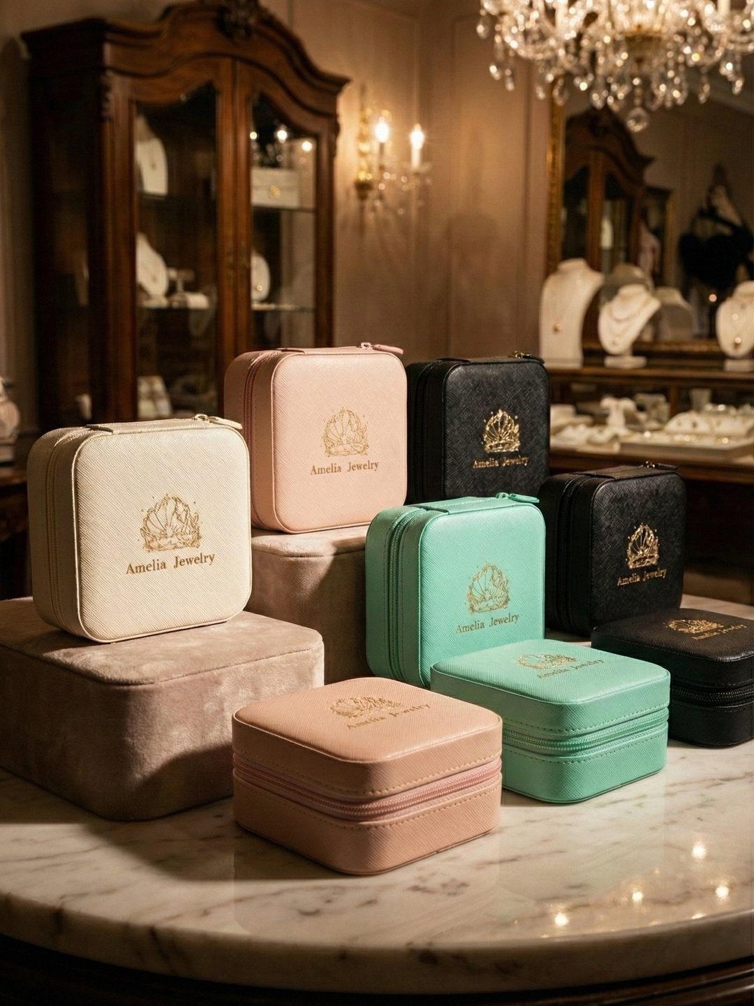 Amelia Jewelry 定制旅行珠宝盒 - 收纳用品 - 其他人造纤维 白色