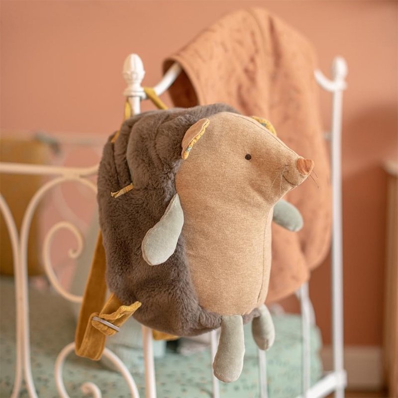 法国 Moulin Roty 棕刺猬背包 - 背包/袋子 - 聚酯纤维 多色