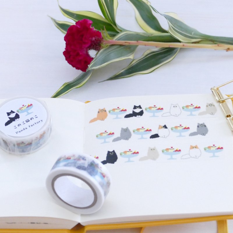 美纹胶带长毛猫与时尚布丁 - 纸胶带 - 纸 多色