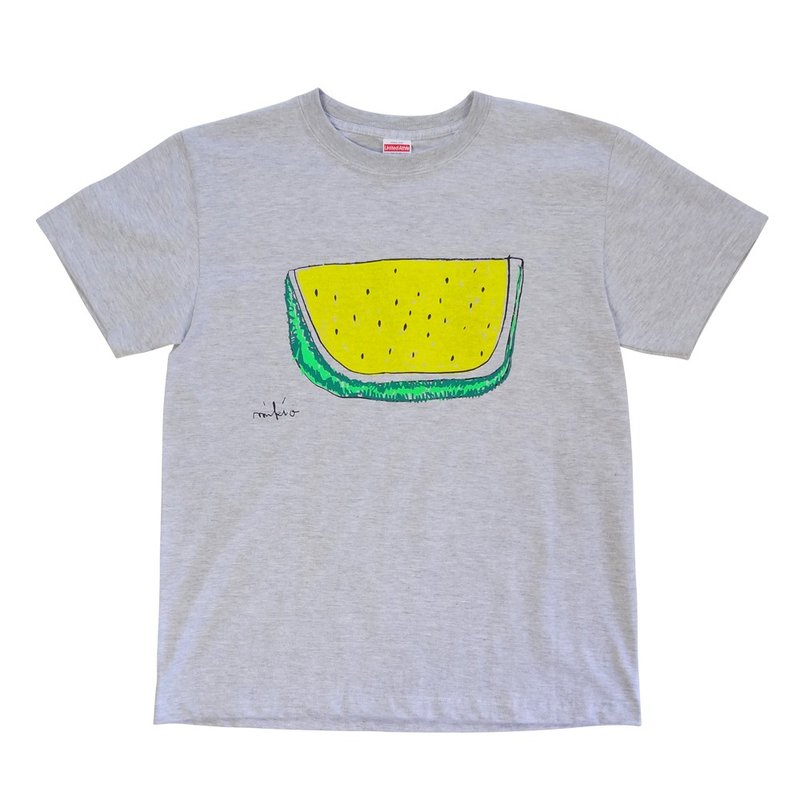 Watermelon Men's T-shirt Ash - 男装上衣/T 恤 - 棉．麻 灰色