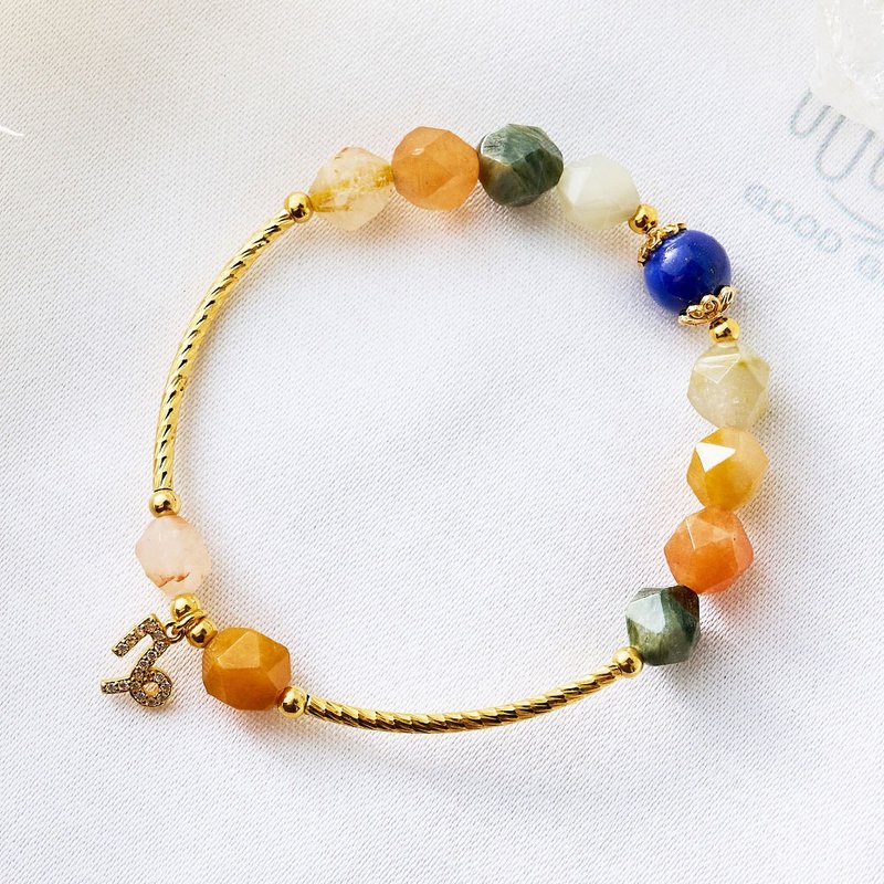 12星座(魔羯座)福禄寿水晶手链、幸运石-青金石、带来正能量 - 手链/手环 - 宝石 多色