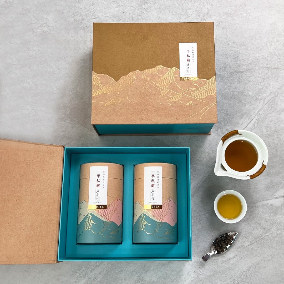 【茶叶礼盒】阿里山乌龙茶 - 茶叶 300 公克 (150 公克 X2 罐/盒) 送礼 - 茶 - 新鲜食材 白色