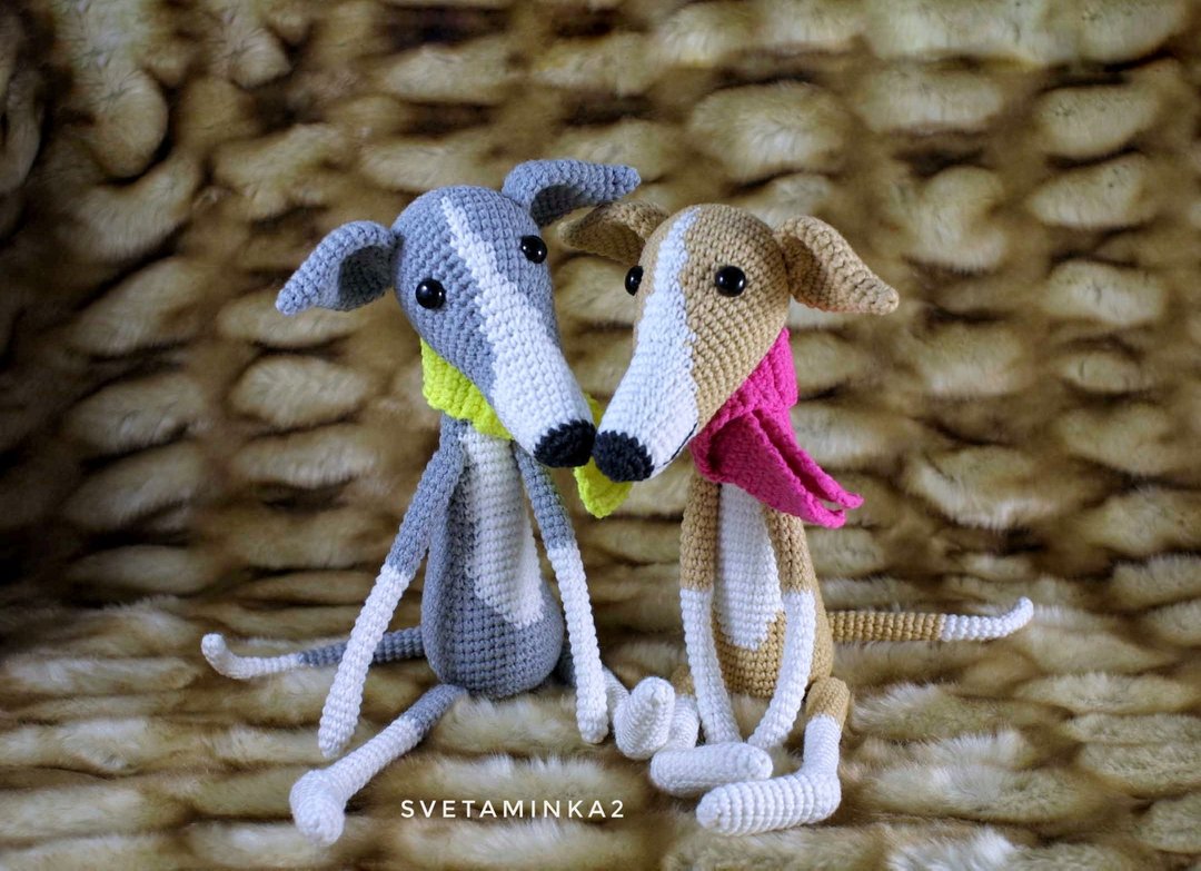 灰狗钩针图案 Amigurumi 狗惠比特犬 意大利灰狗 Galgo - 手工艺教程/工具书 - 其他材质 