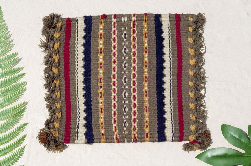 野餐手工织布地毯 野餐垫 纯羊毛编织地毯 Boho民族风野餐垫-中亚 - 餐垫/桌巾 - 羊毛 多色