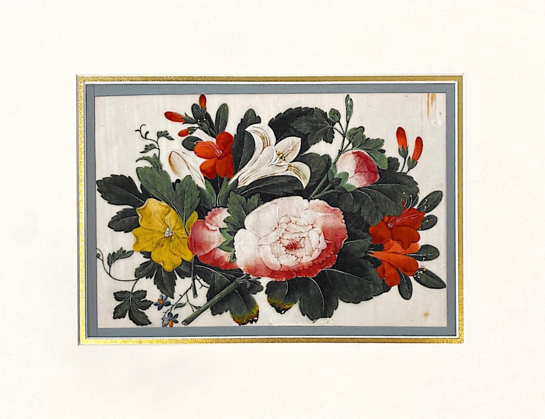 十九世纪 外销通草画 - Pith Paper Painting - 花卉 - 海报/装饰画/版画 - 纸 白色