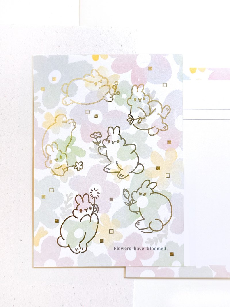 烫银明信片- 花都开好了 - 卡片/明信片 - 纸 银色