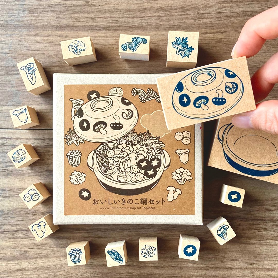 菇锅印章组 / stamp set / 印章,插画邮票,文具,文具,文具,纸品 - 印章/印台 - 橡胶 多色